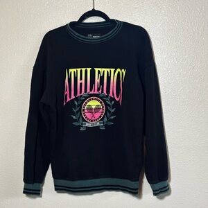 Original Use Black Crewneck Sweater with Neon Graphics